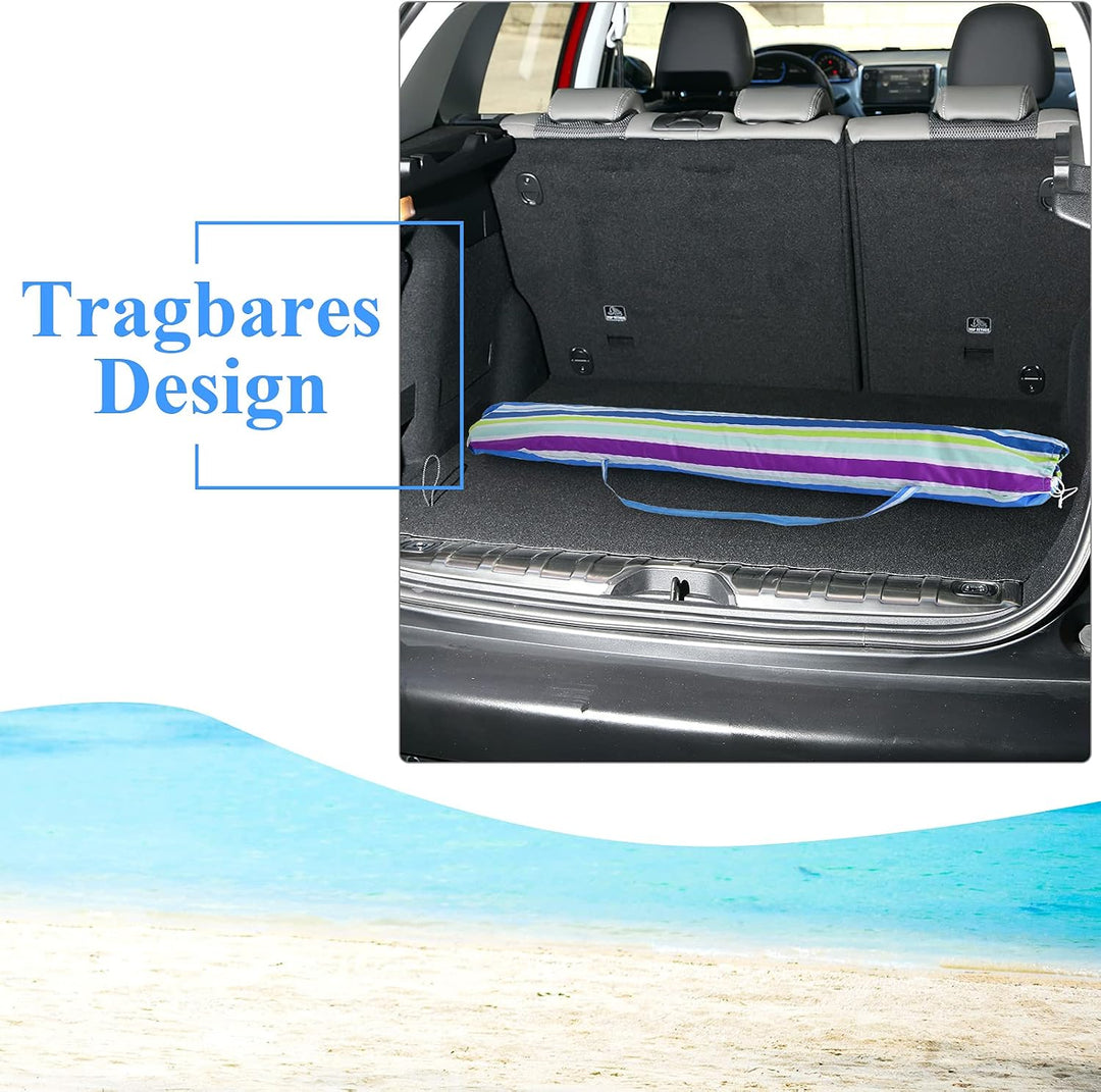 GOPLUS Strandschirm, Sonnenschirm um 30° knickbar, Gartenschirm UV 50+, Tischschirm mit Bodenhülse,