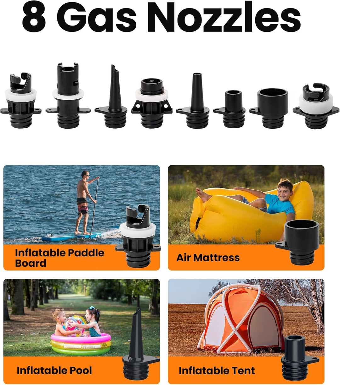 OutdoorMaster Shark 2S 88,8Wh SUP Pumpe Elektrisch mit Akku für 6 SUPs Aufblasen und Entleeren, 20PS