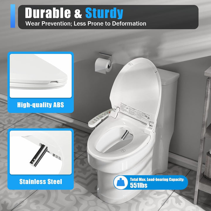 Bidet Sitz Smart Dusch, 220V Elektrischer Smart WC Dusch WC Sitz Beheizte Toilette, 32℃-48℃ Temperat