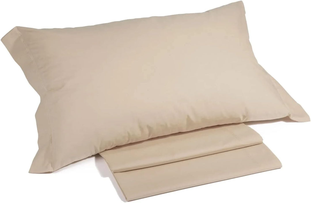 Caleffi - Bettwäsche-Set aus Baumwolle, einfarbig, für Doppelbett, Seil 160 x 190 cm Beige, 160 x 19