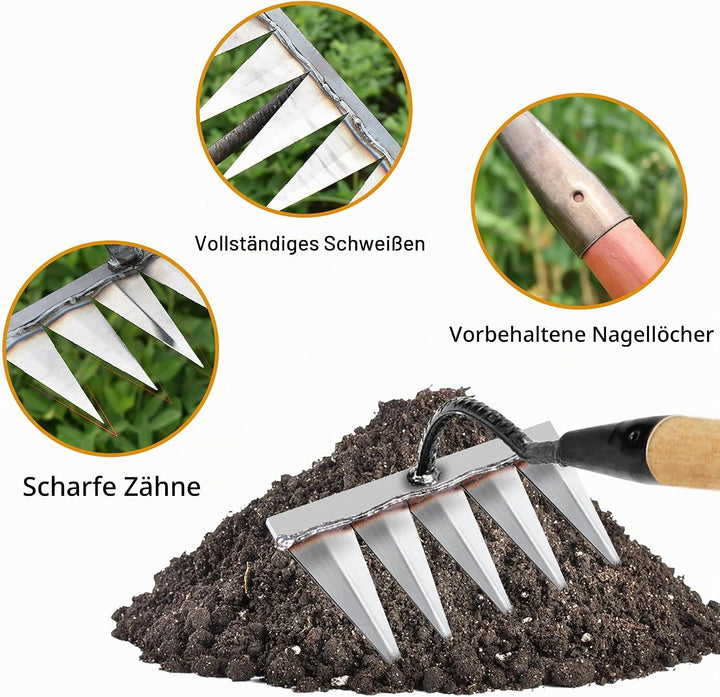 Garden Harke, Rechen Garten Unkrauthacke, Unkraut Entferner Gerät, Gartengeräte, Rasenrakel Grabegab