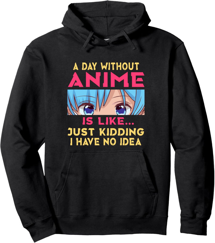 Ein Tag ohne Anime Lustige japanische Manga Otaku Girls Teens Pullover Hoodie