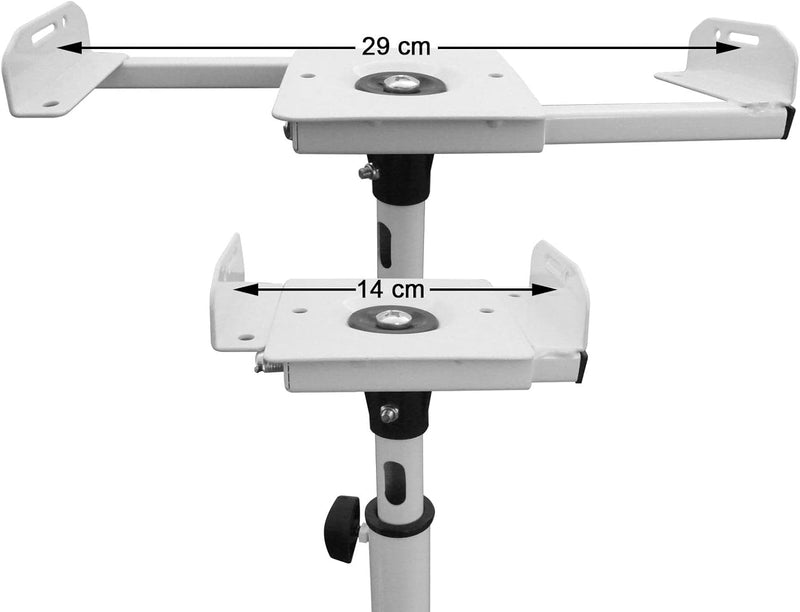 Drall Zwei weisse Lautsprecher Stative Audio Monitore Satelliten Ständer höhenverstellbar mit Kabelk