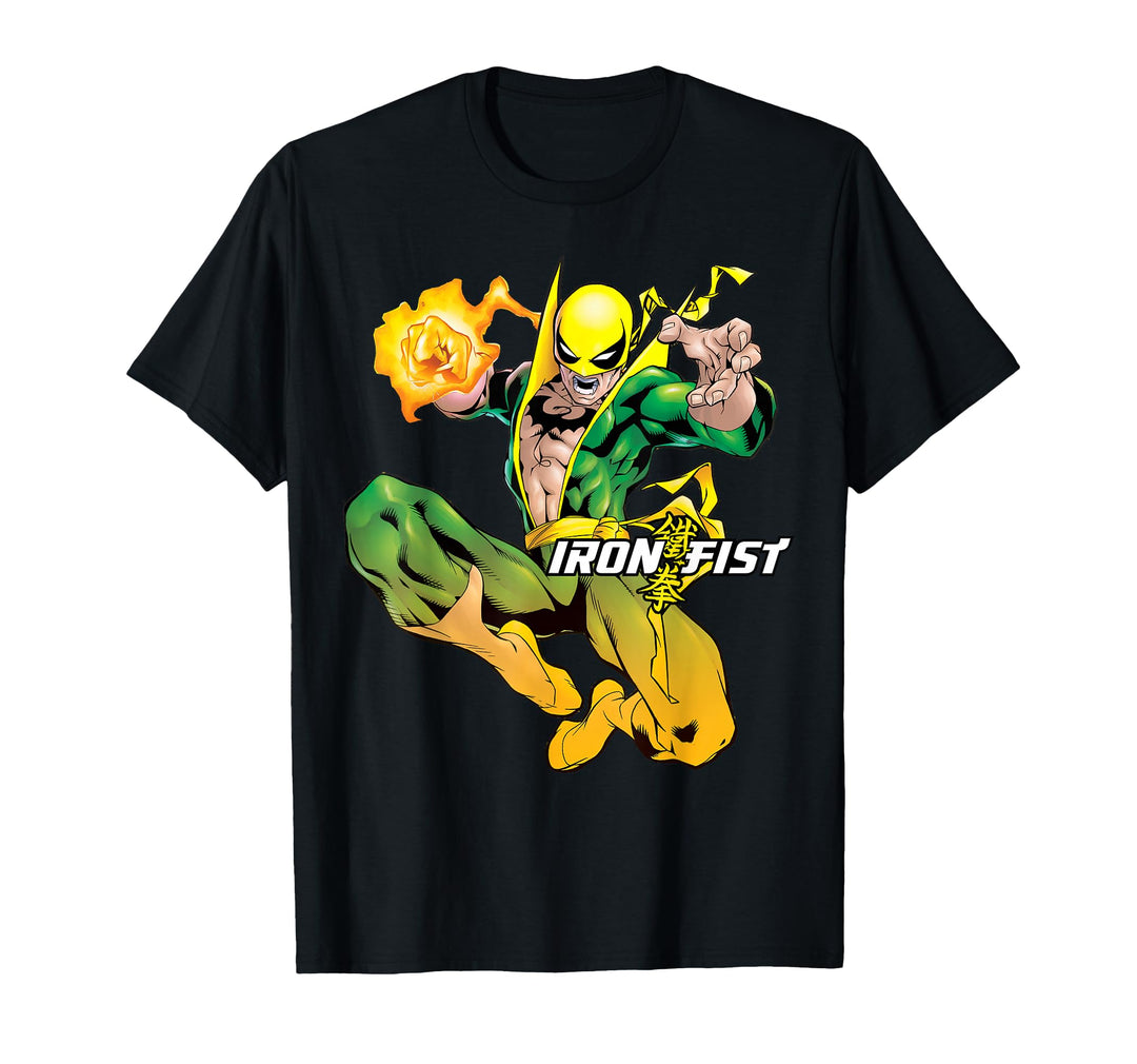 Men's Marvel Iron Fist Power Graphic T-Shirt Medium Baby Blue