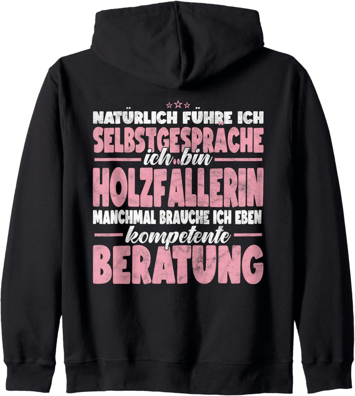 Holzfällerin Lustiges Job Handwerker Beruf Beratung Kapuzenjacke