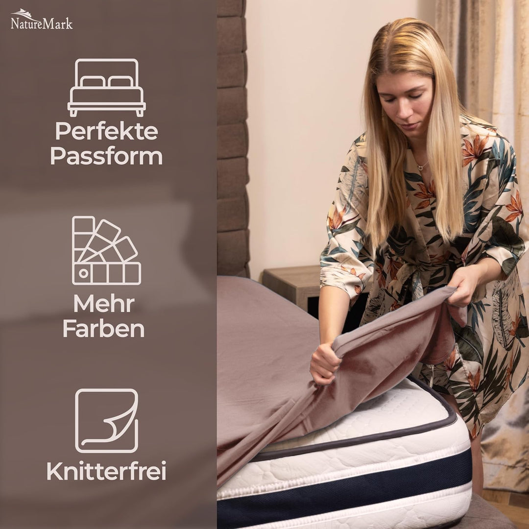 Green Mark Klassische Bettlaken – 2er Pack Flache Laken aus 100% Baumwolle, ohne Gummi, hautfreundli