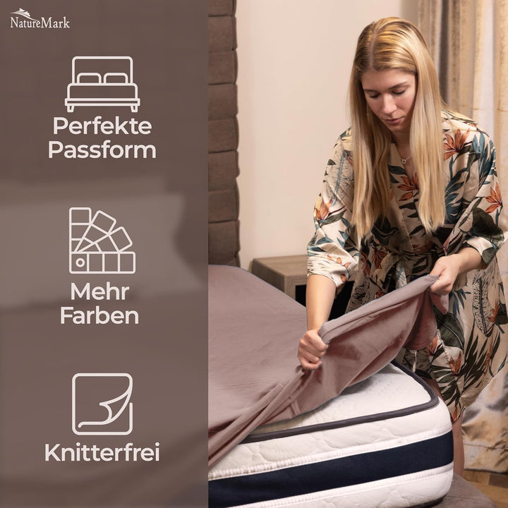 Green Mark Klassische Bettlaken – 2er Pack Flache Laken aus 100% Baumwolle, ohne Gummi, hautfreundli