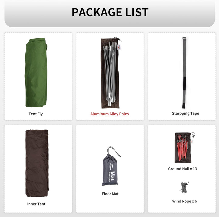 Naturehike Cloud-Up 3 Ultraleichtes Zelt 3-Personen Rucksack Zelt zum Wandern Camping im Freien 20D
