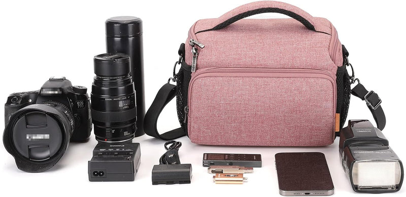 DOMISO SLR DSLR Kameratasche Wasserdicht Fototasche, Rosa, Rosa