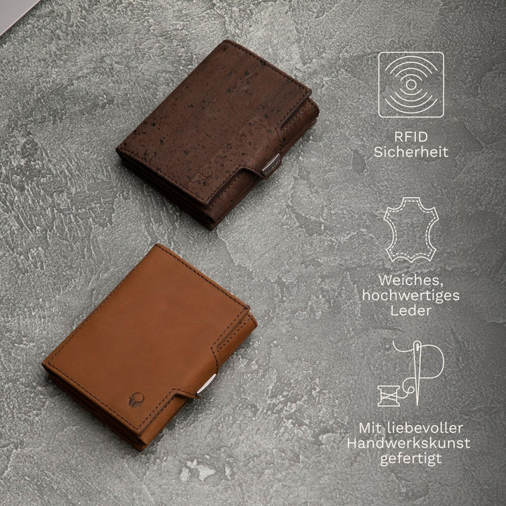 DONBOLSO Wallet NextGen Leder I Slim Wallet mit Münzfach I Geldbeutel mit RFID Schutz I Kartenetui b