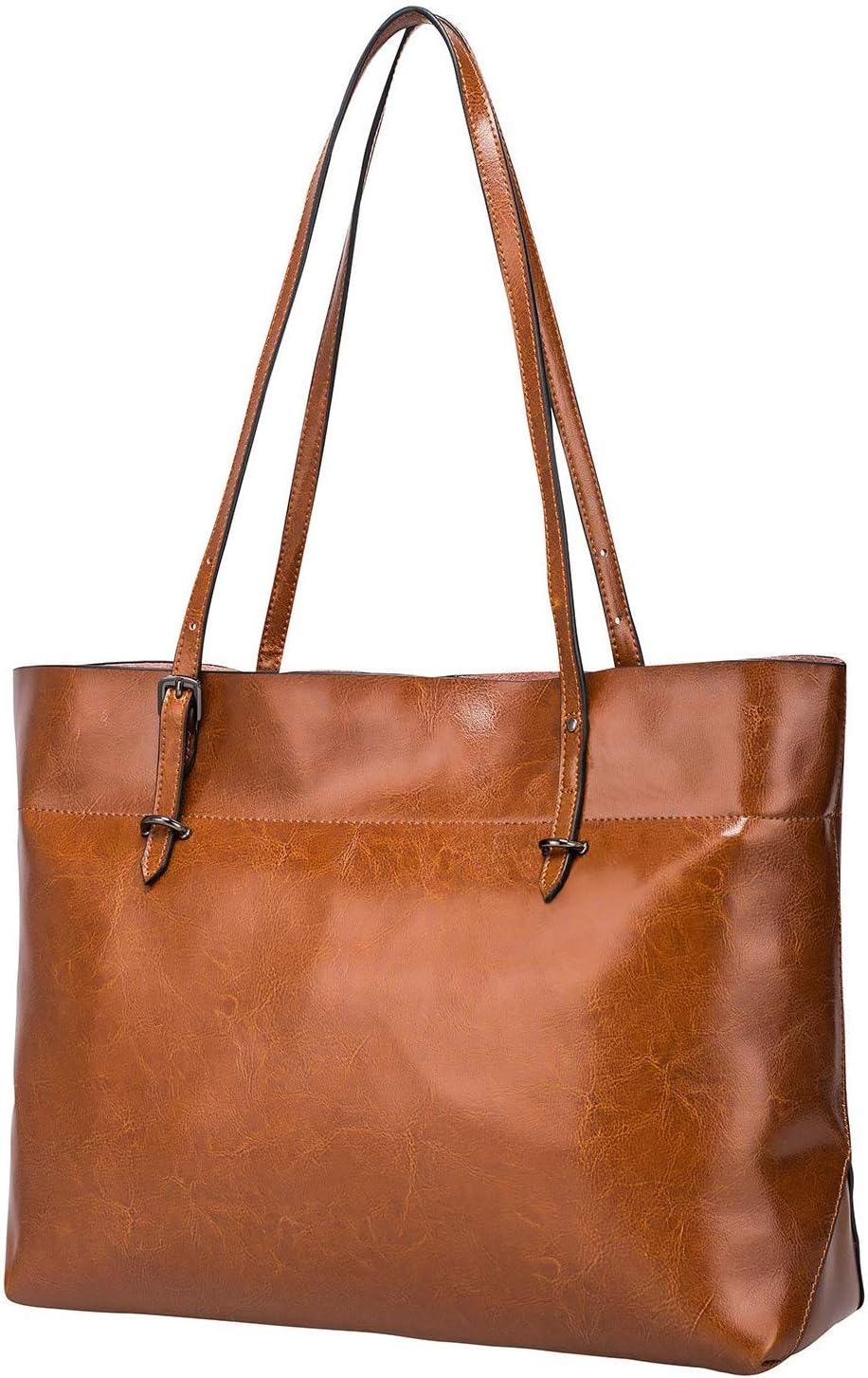 S-ZONE Damen Handtasche Rindspalt Leder Schultertasche Umhängetasche Grosse Shopper Tote Beutel Dunk