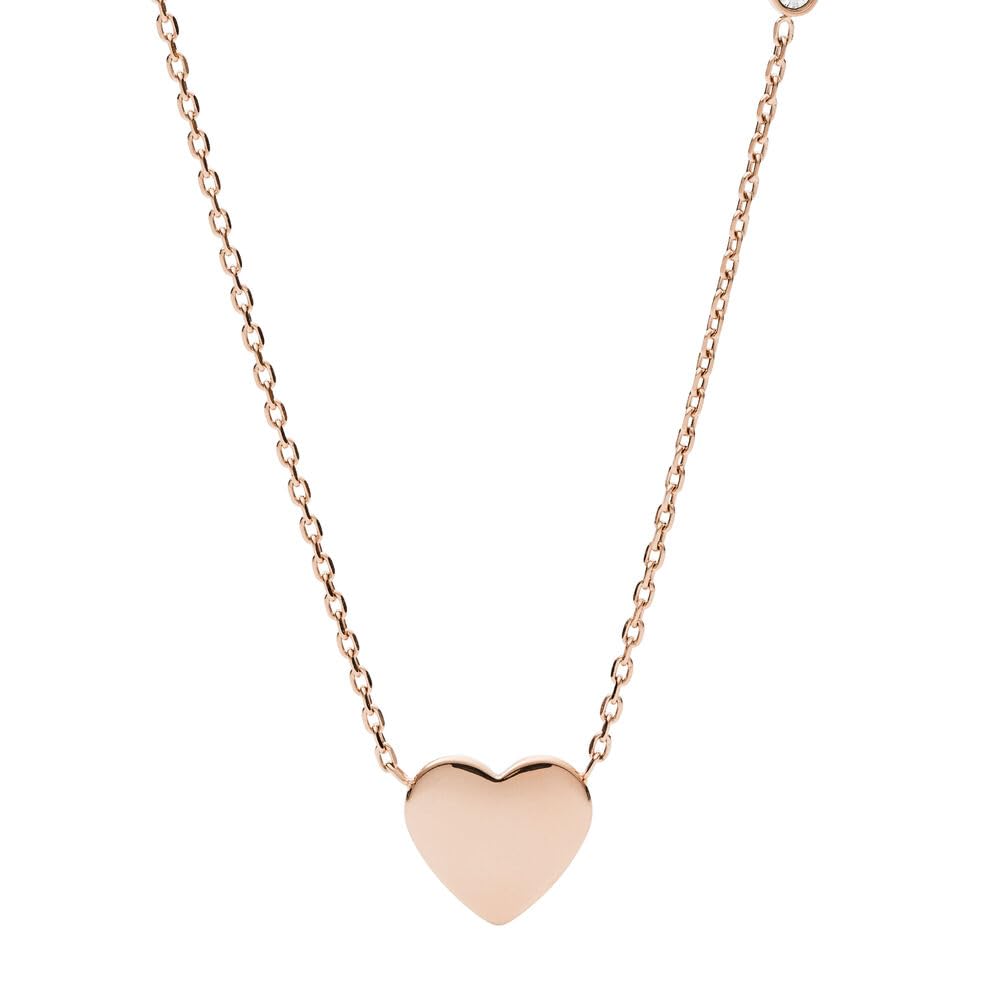 Fossil Halskette Für Frauen Vintage Iconic, 40,6 Cm + 5,1 Cm / B:10mm Rose Gold Edelstahl Halskette,
