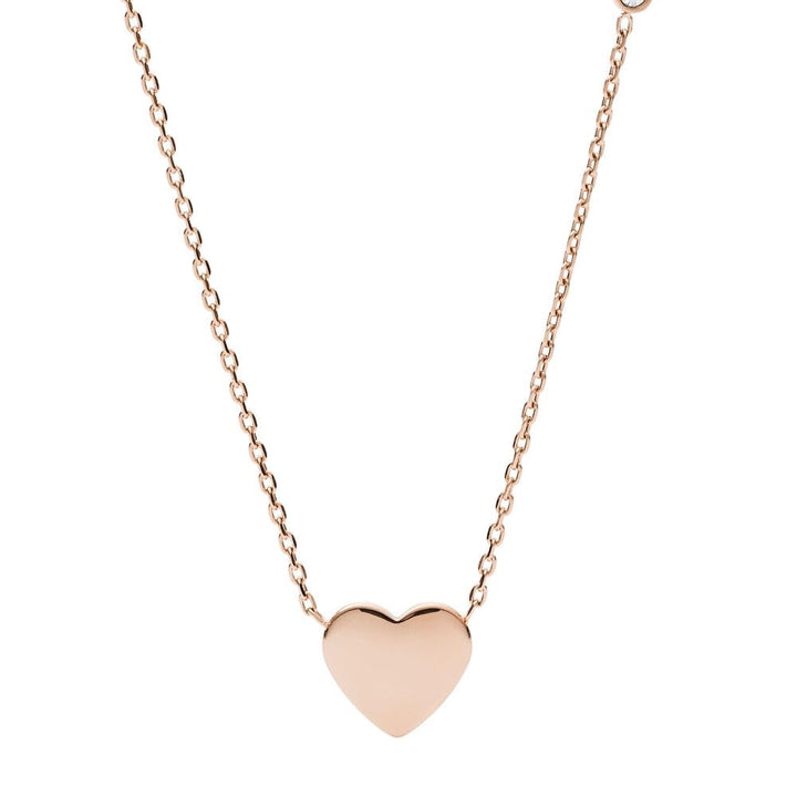 Fossil Halskette Für Frauen Vintage Iconic, 40,6 Cm + 5,1 Cm / B:10mm Rose Gold Edelstahl Halskette,