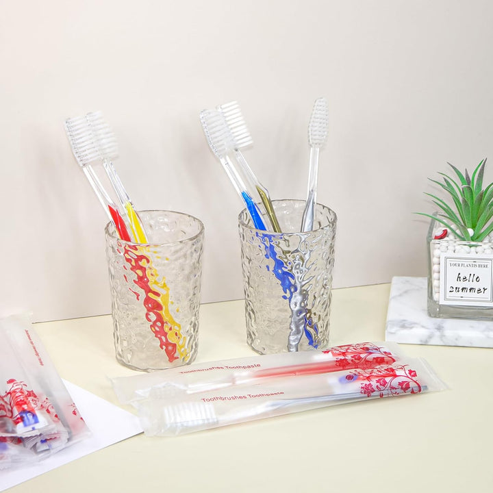 Einmal Zahnbürsten,30 Packungen Einwegzahnbürsten Mit Zahnpasta Set Einzeln Verpackt für Hotel/Campi