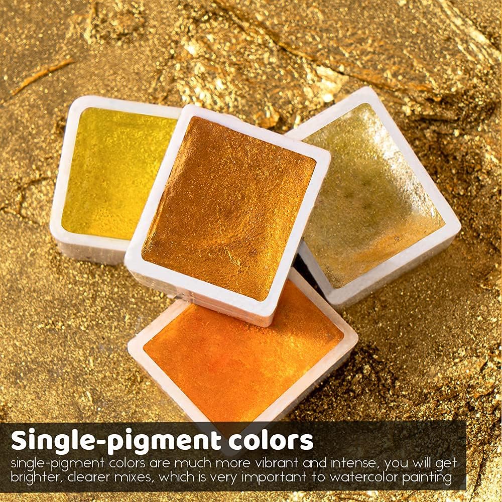 Aquarellfarben 24 Glitzer set, Paul Rubens Aquarell künstler-Klassen farben mit Malkasten, für Profi