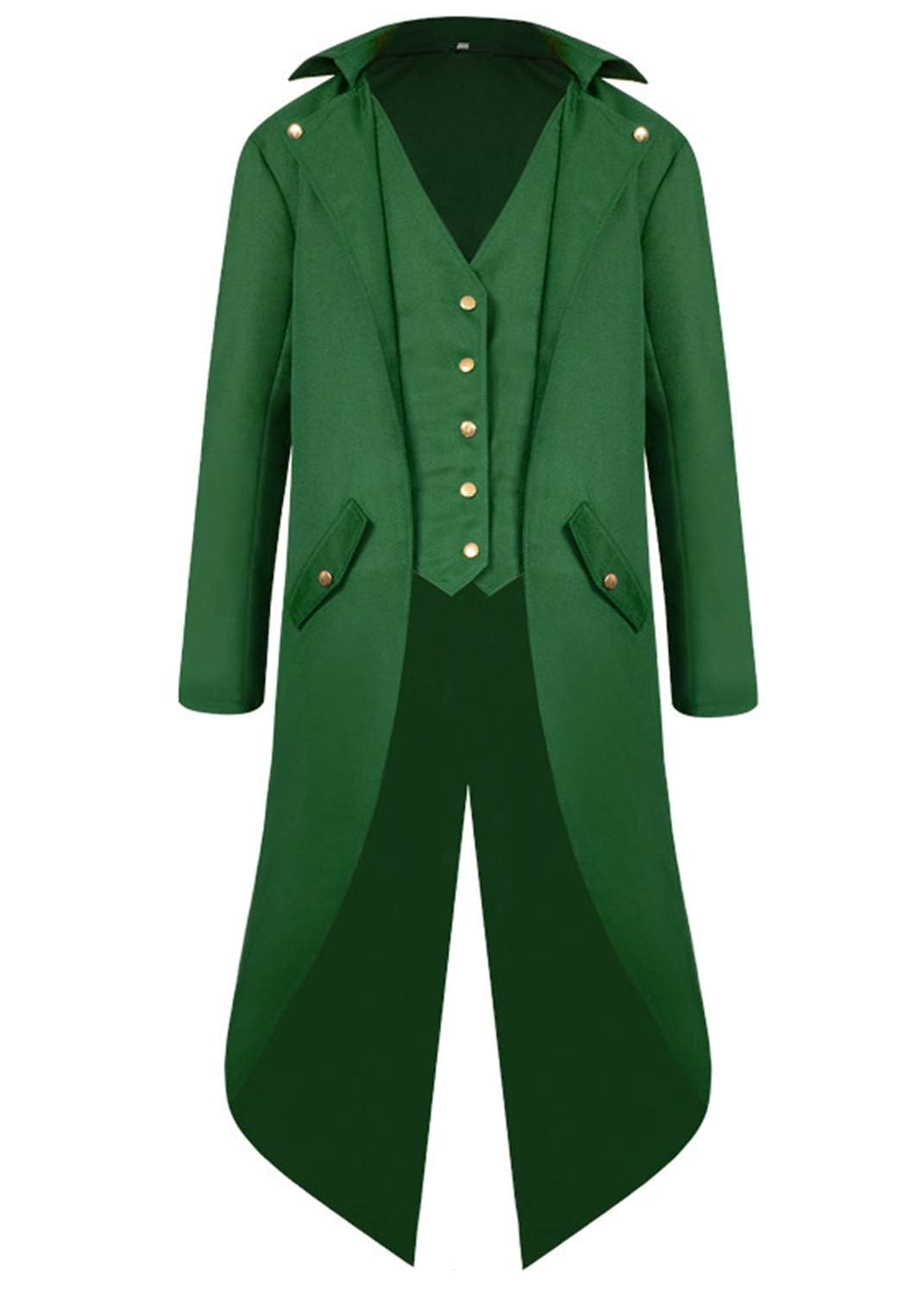 Halloween Mittelalter Viktorianische Jacke Kostüme für Männer, Steampunk Gothic Frack Mantel Uniform