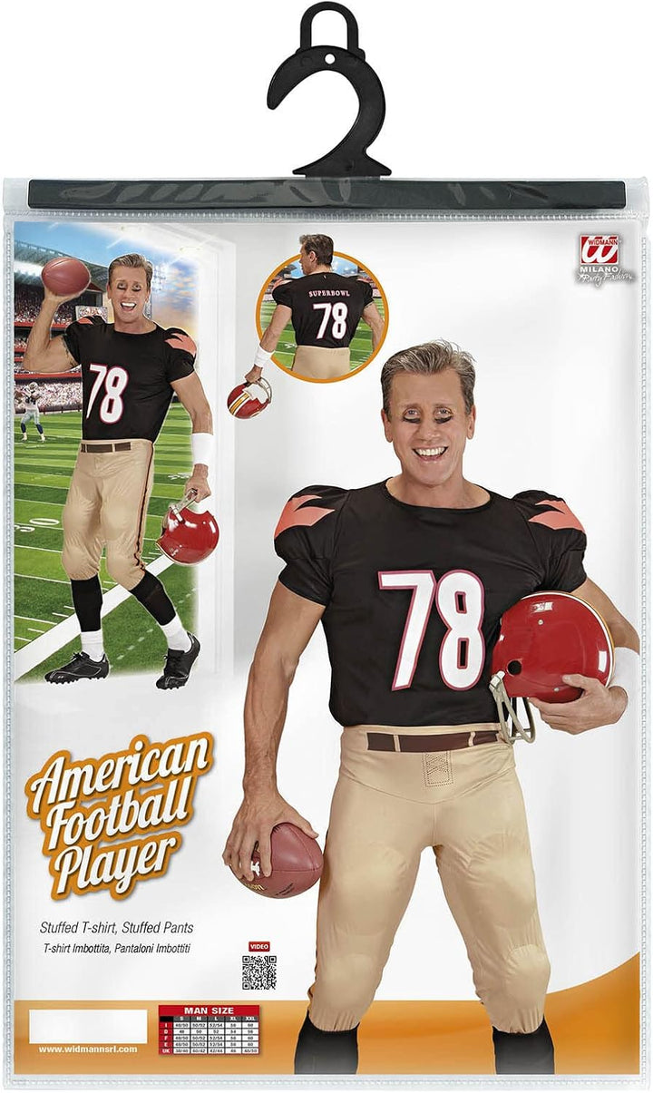 Widmann - Kostüm American Football Spieler, gepolstertes T-Shirt und Hose, Karneval, Mottoparty, L