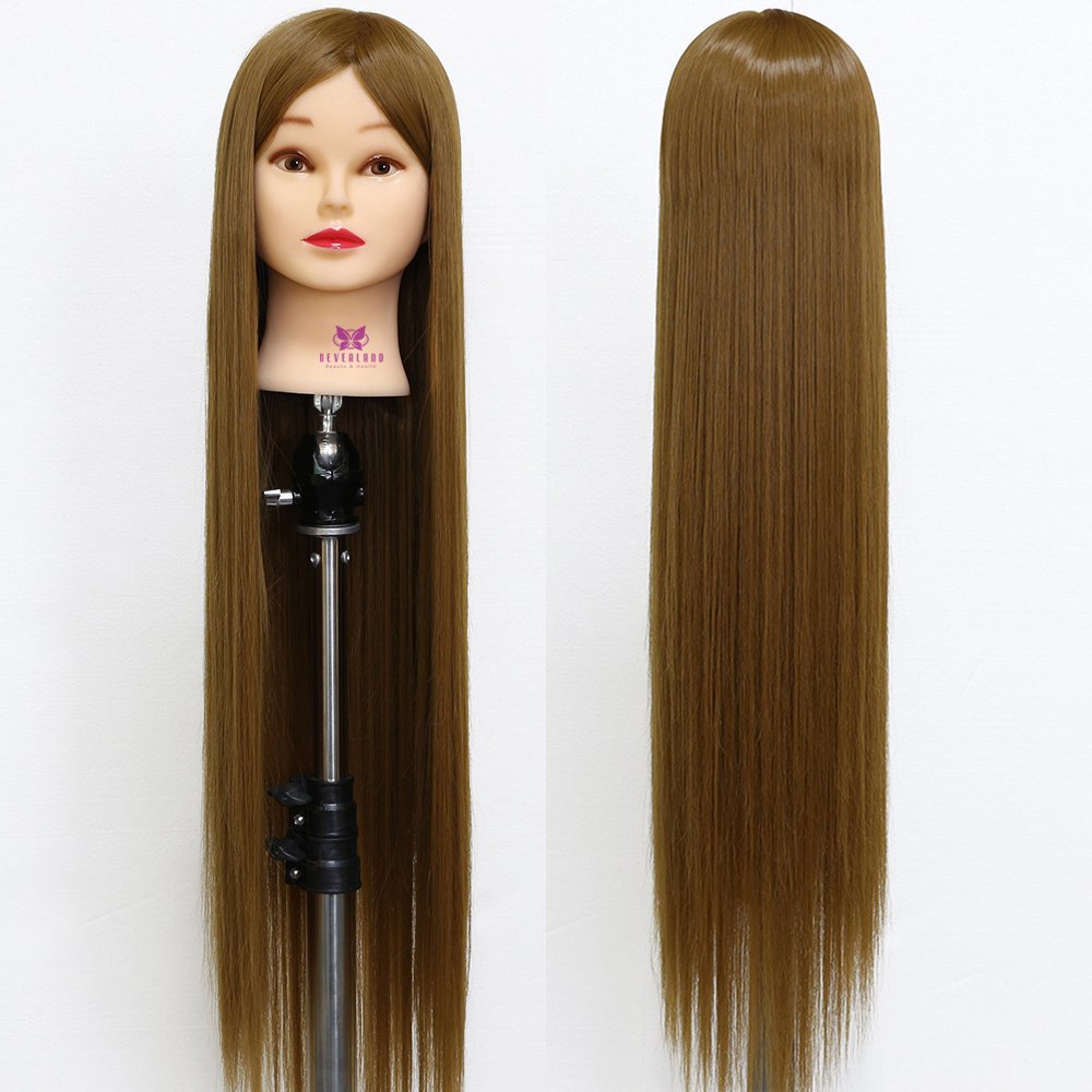 Neverland Frisierkopf Friseur Echthaar Übungskopf Friseurkopf Trainingsköpfe für Kinder (30” Braun),
