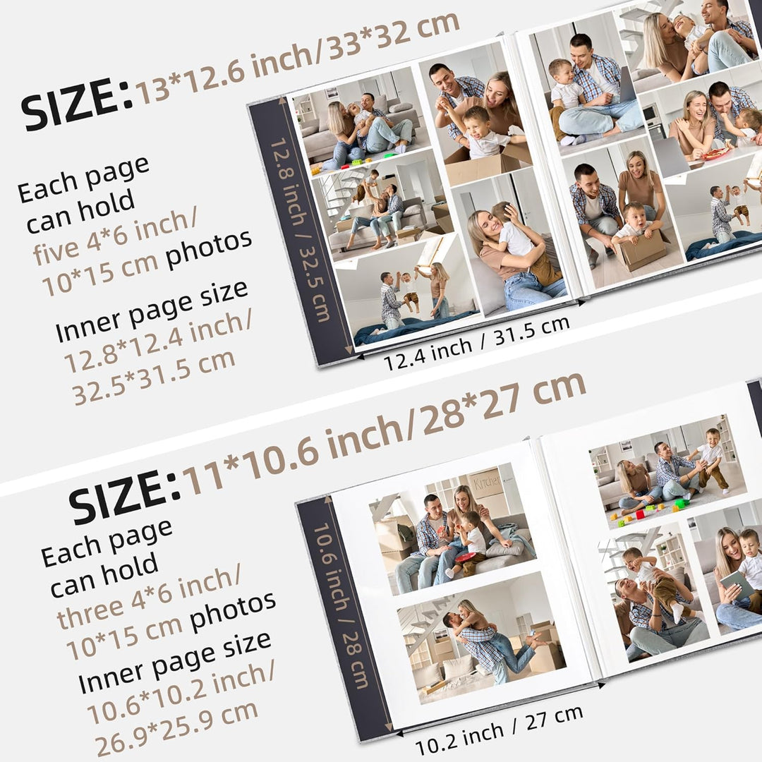 Vienrose Fotoalbum, selbstklebend, 10,2 x 15,2 cm, 12,7 x 17,8 cm, 21,6 x 27,9 cm, Scrapbook mit Met