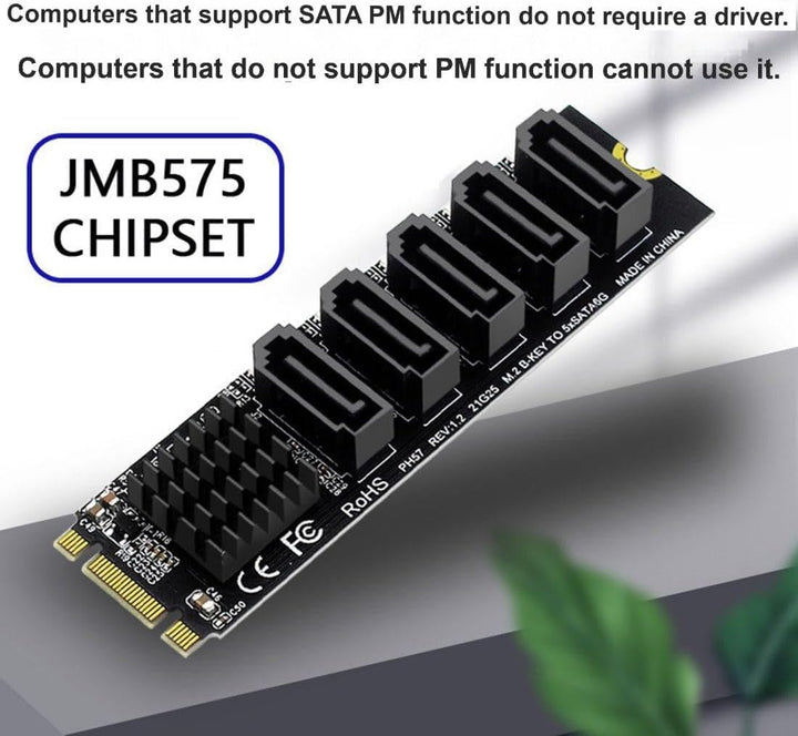 chenyang CY 2280 M.2 NGFF Key B+M SATA auf SATA 3.0 6Gbps 5 Ports PM Funktion Konverter Adapter JMB5