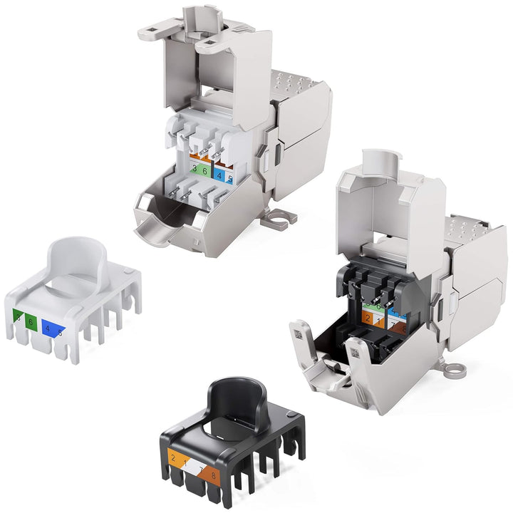 HB-DIGITAL 6x Cat 6a LSA Netzwerkkabel Verbinder 10 Gbit/s werkzeuglose LAN Kupplung & Verlängerung