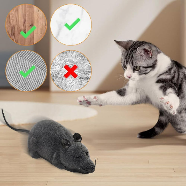 Katzenspielzeug Elektrisch Spielmaus, RC Maus Mit Fernbedienung, Fernbedienung Gefälschte Ratte, Rea