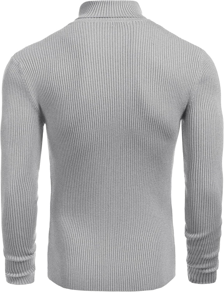 COOFANDY Herren Rollkragen Pullover Langarmshirt Feinstrick Sweater Rollkragen Freizeit Slim fit Bas