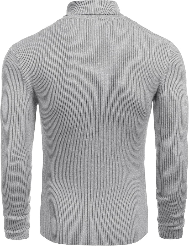 COOFANDY Herren Rollkragen Pullover Langarmshirt Feinstrick Sweater Rollkragen Freizeit Slim fit Bas
