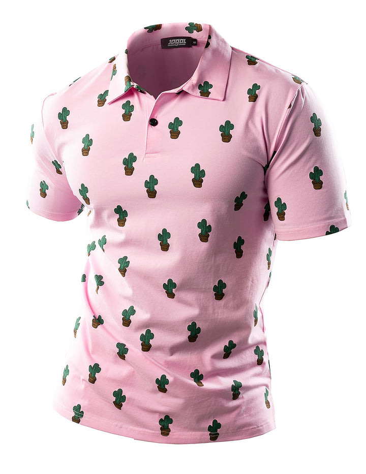 JOGAL Herren Golf Poloshirts Kurzarm Floral Sommer Freizeithemd Regular Fit Sport Outdoor Polo Tshir