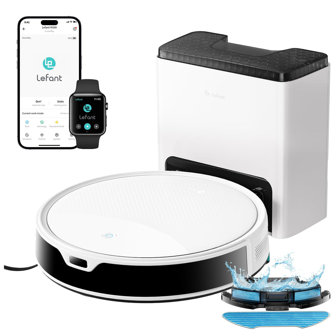 LEFANT M350 Staubsauger Roboter mit Absaugstation, Saugroboter mit 7.9cm Flaches Design, No-Go-Zone,