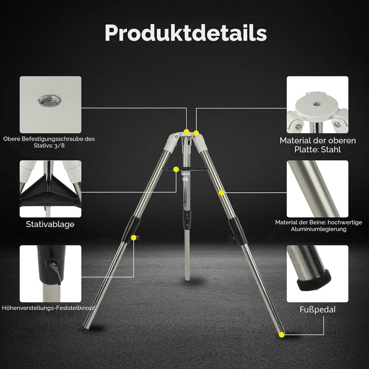 Svbony Astronomisches Teleskopstativ aus Aluminium, ausziehbares Stativ, tragbares Zubehör, kompatib