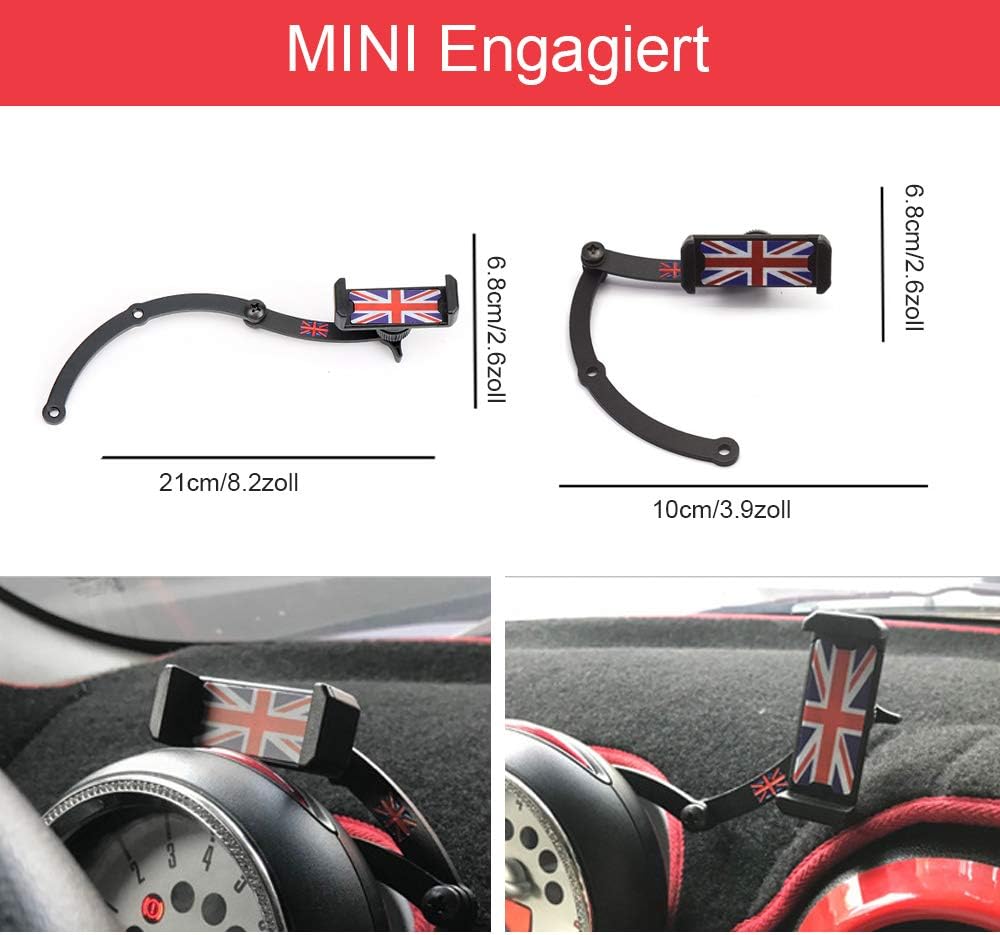 Mini Cooper Handyhalterung, Faltbar Unsichtbar 360°Drehung Autotelefon GPS Halterung für Mini Cooper