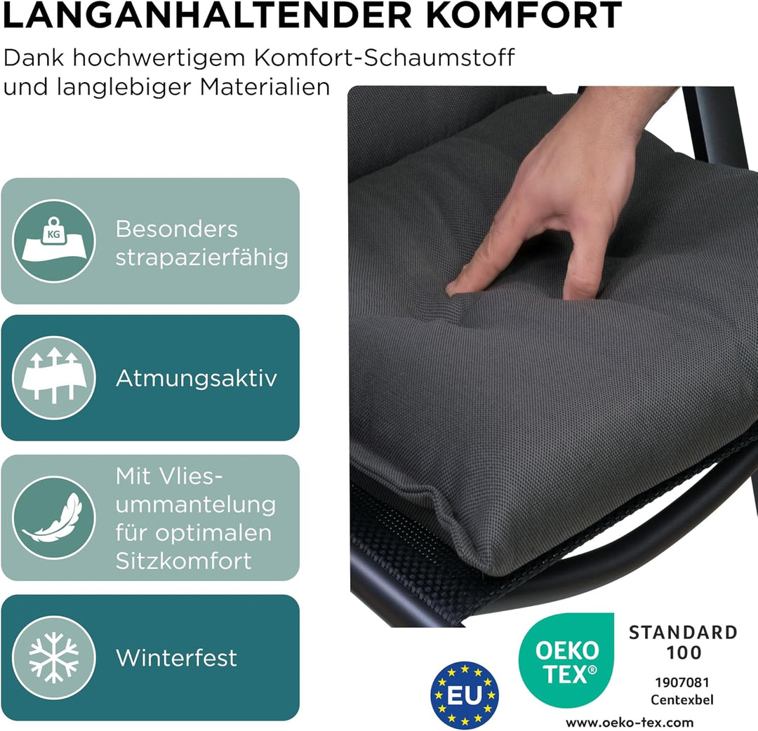 Gartenstuhlauflagen Niedriglehner I Extra Dicke Sitzauflagen I Made in EU I Stuhlauflagen für Nieder