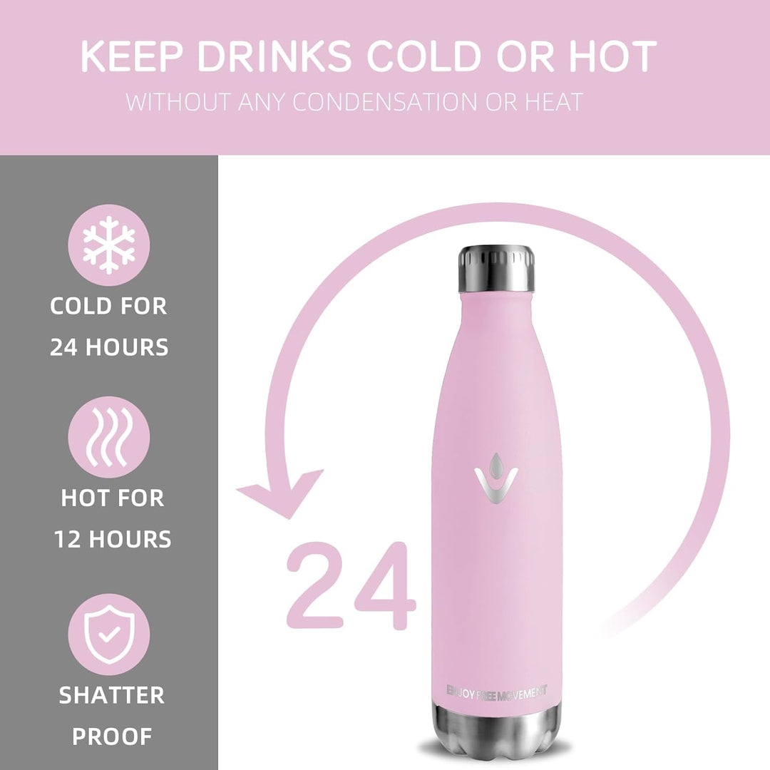 Thermosflasche- 750ml- Trinkflasche Edelstahl, BPA-freie, Trinkflasche Auslaufsicher, 24h Kalt & 12h