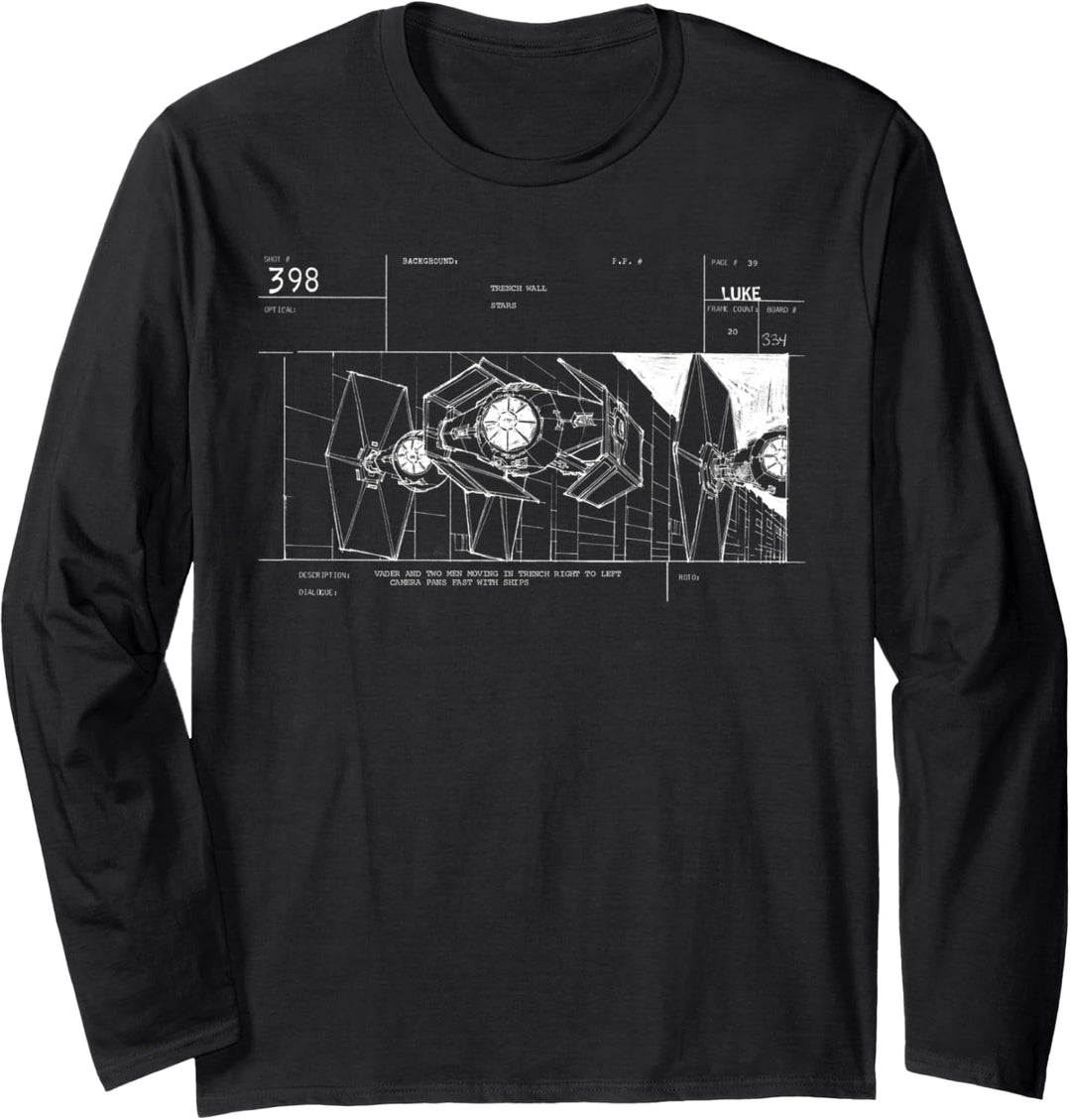 Star Wars TIE Fighters Retro Story Board Movie Langarmshirt