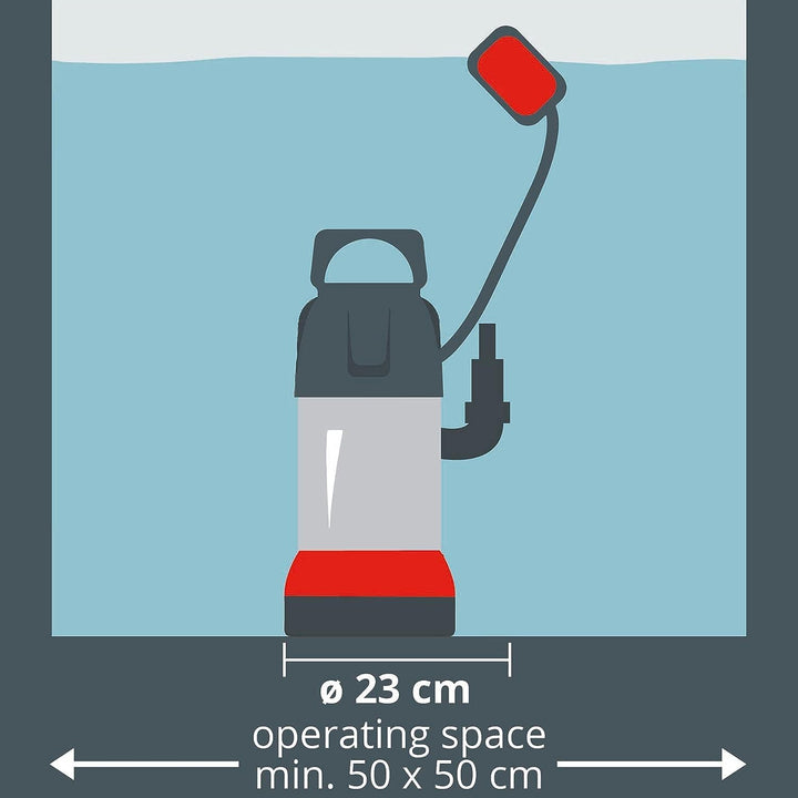 Einhell GC-DP 6315 N Schmutzwasserpumpe (630W, Ø15 mm Fremdkörper, 17.000 L/h Förderleistung, Schwim
