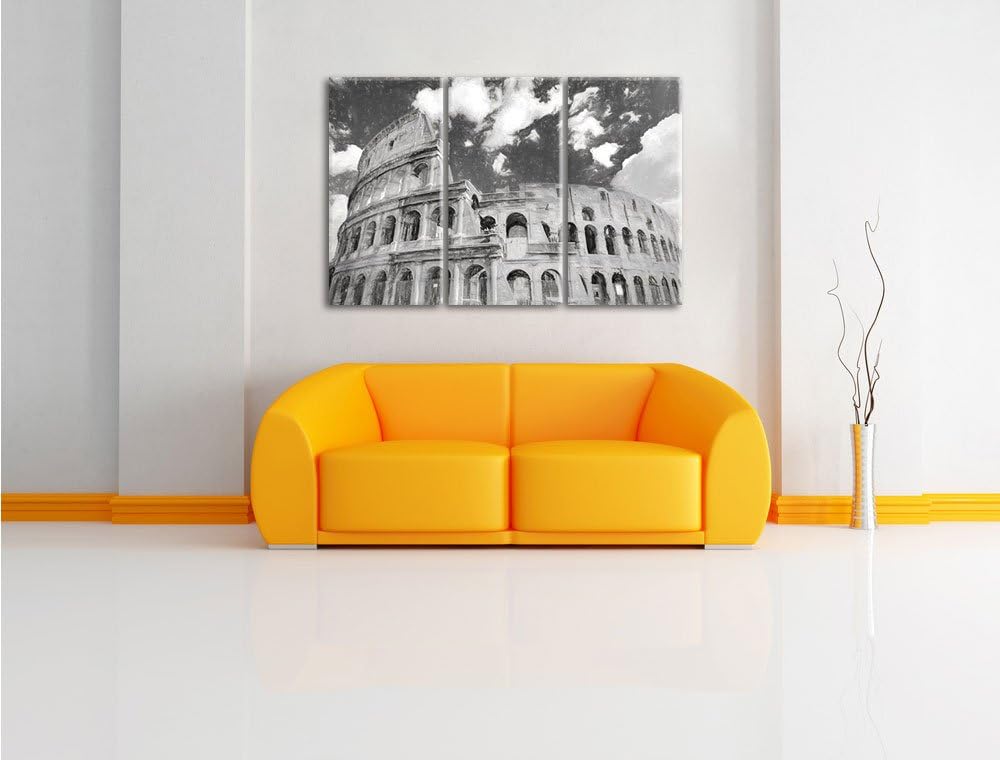 Pixxprint Colosseum als Leinwandbild/Grösse: 3 Teilig (120x80) cm/Wandbild/Kunstdruck/fertig bespann
