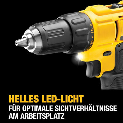 DeWalt XR Akku-Bohrschrauber DCD771C2 – Akkubohrer mit 2-Gang-Vollmetallgetriebe & LED-Arbeitslicht