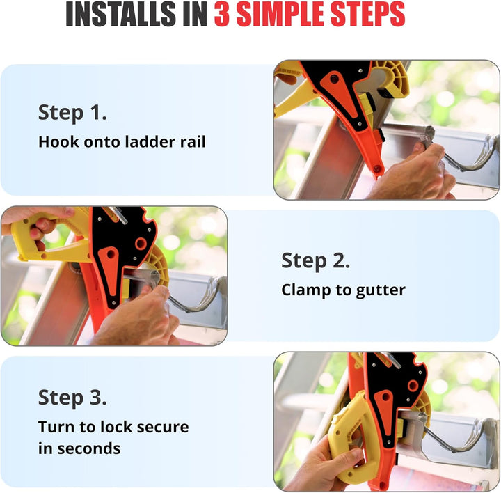 Lock Jaw Ladder Grip - Ladder Safety Clip - Feel secure on your ladders and climb safer (Single Unit