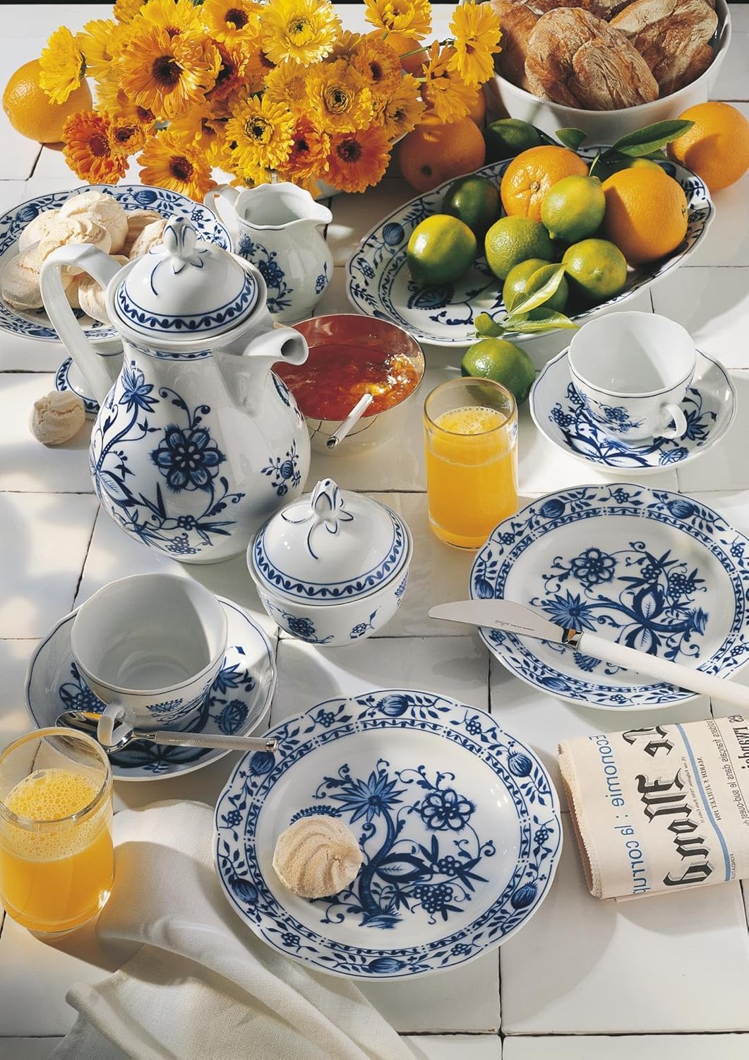 KAHLA 173406A72067C Rossella Zwiebelmuster Suppenteller 22 cm | Salatteller mit Zwiebelmuster Dekor