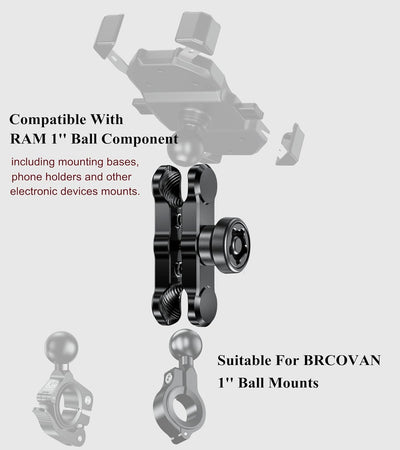 BRCOVAN Diebstahlschutz Doppelsockelarm Aluminiumlegierung (Mittlerer Arm) Kompatibel mit RAM Mounts