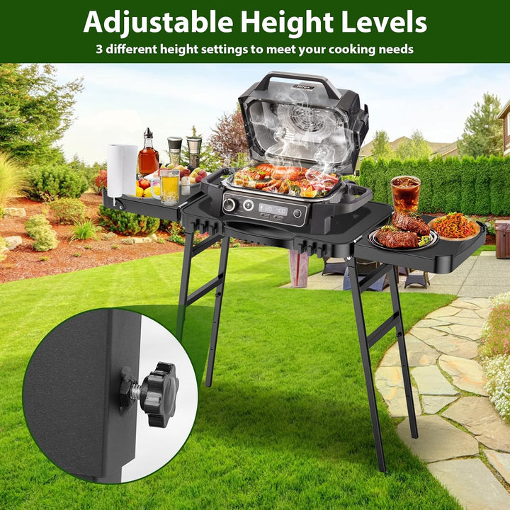 GFTIME Universeller Tragbarer Grillwagen für Enders Urban, Weber Q100/Q200/Q300, Ninja Woodfire, Bur