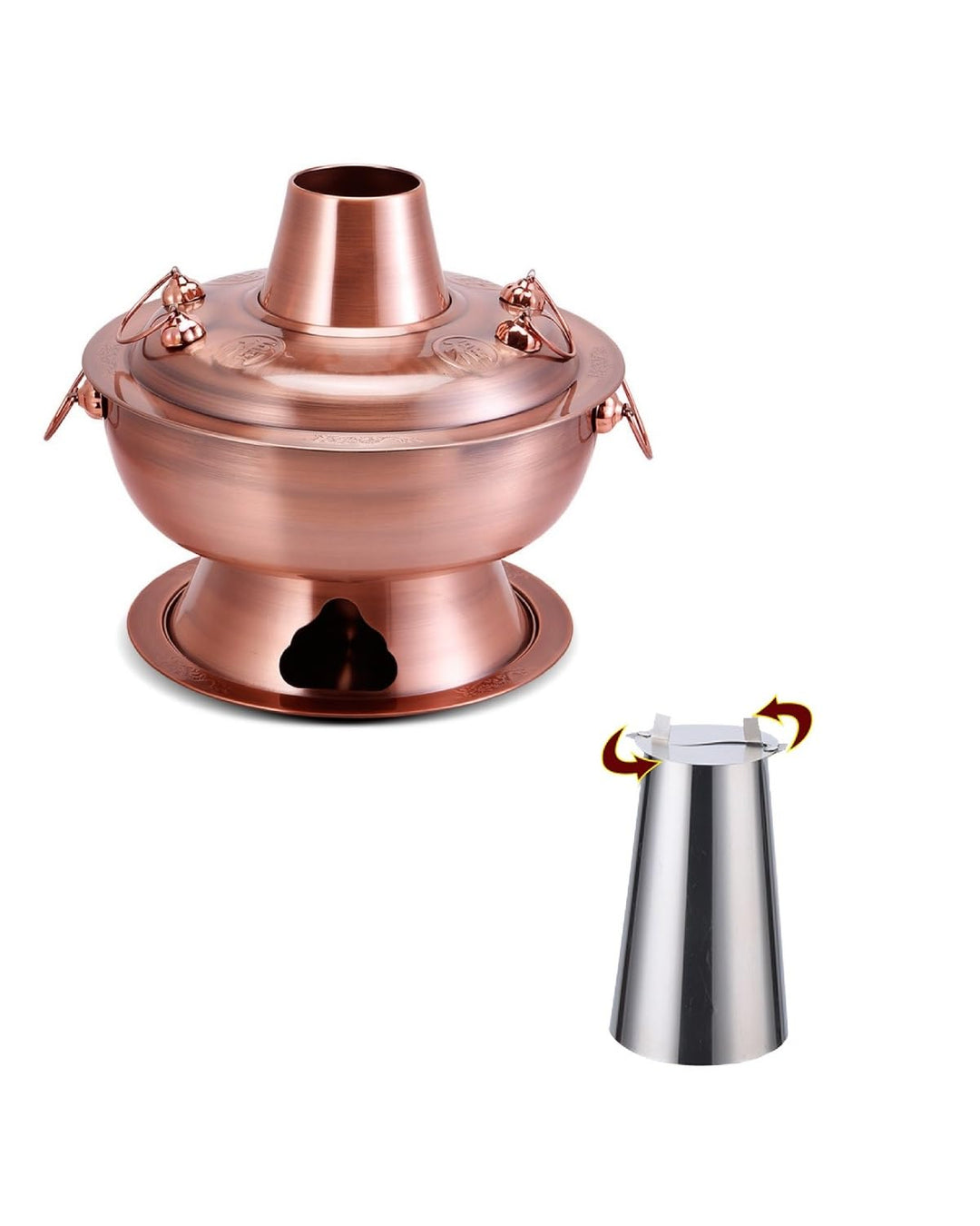 Kupfer-Heisstopf，Kupferkohle-Hot Pot – traditioneller chinesischer Dampftopf für Catering, Kochen un