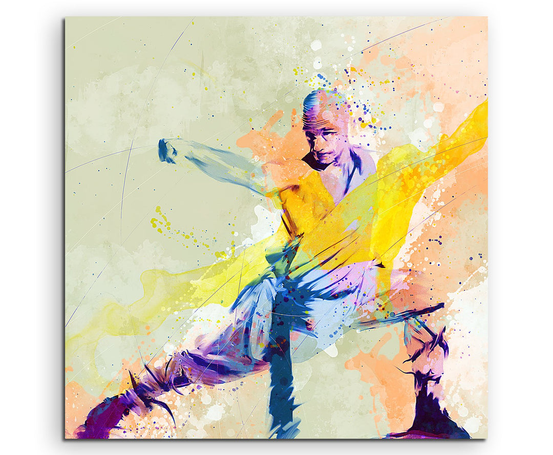 Kung Fu I 60x60cm Wandbild SPORTBILD Aquarell Art tolle Farben von Paul Sinus