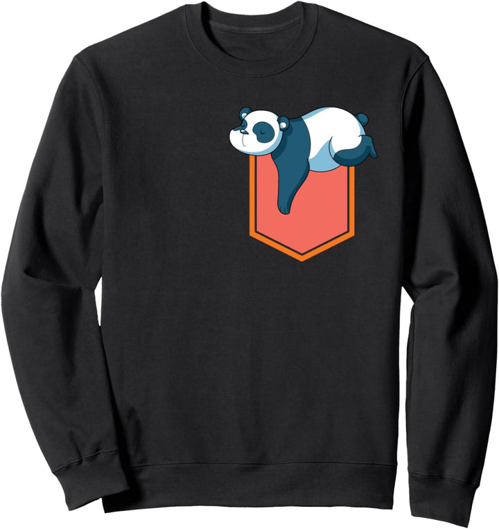 China Zoo Tier Asien Pandabär Brusttasche Schlafender Panda Sweatshirt