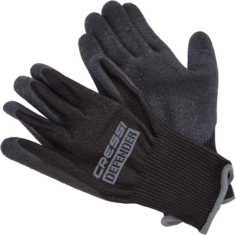 Cressi Defender Gloves Black 2mm - Schutzhandschuhe für Dynema/HPPE-Tauchgänge, Schwarz, L