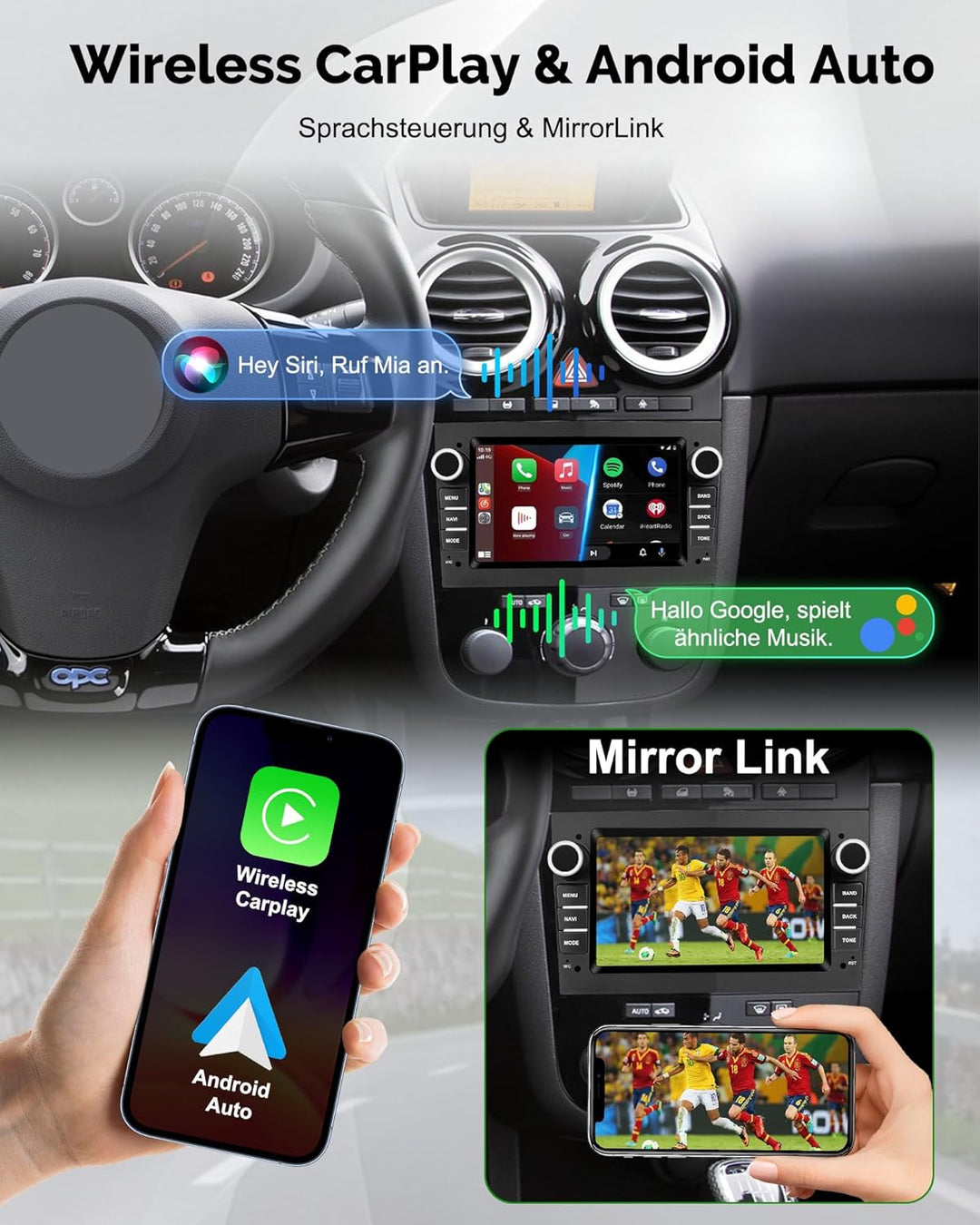 Ledio Bluetooth Autoradio mit Bildschirm für Opel Corsa d Corsa c Astra h Vivaro Zafira b Vectra c,