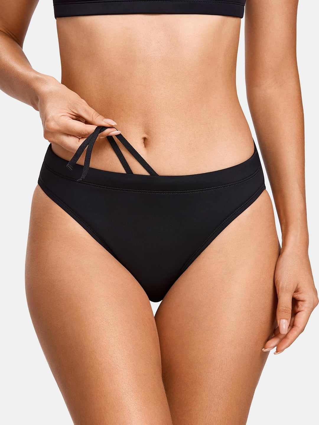 SYROKAN Damen Sport Badeanzug Bikini Set Bikinioberteil mit Licht Gepolstert XXS Schwarz, XXS Schwar