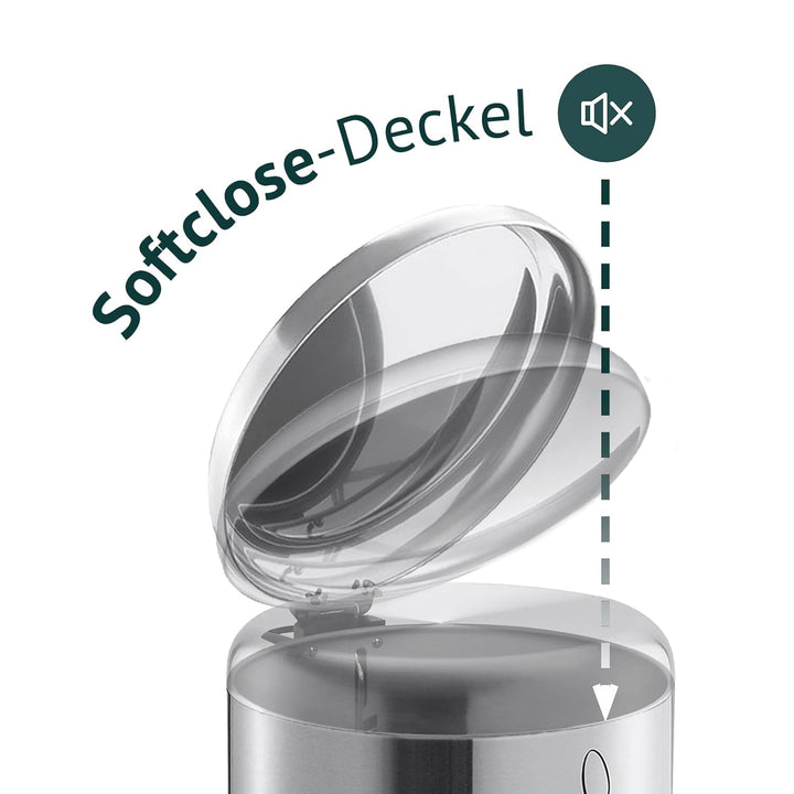 SVITA T20 Edelstahl Mülleimer Silber Treteimer Abfalleimer 20 Liter inkl. Inneneiner rund, Silber