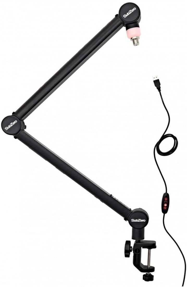 SubZero Studio-Mikrofonarm mit LED-Licht - Max. Belastung 2KG